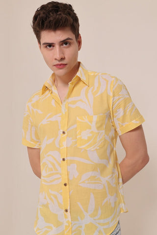 Tuscan Sun print cotton shirt half sleeves