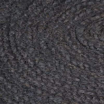Käsintehty pyöreä juuttimatto 150 cm tummanharmaa