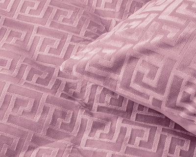 Sametti pussilakanasetti - Embossed Velvet Fashion Vaaleanpunainen