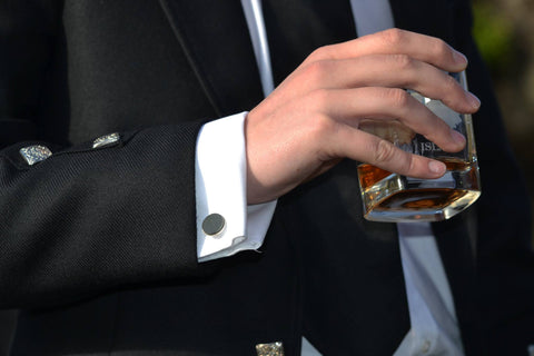 Silver plated slate cufflinks 