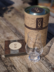 Whisky stave coaster & glass gift set J Boult Designs 