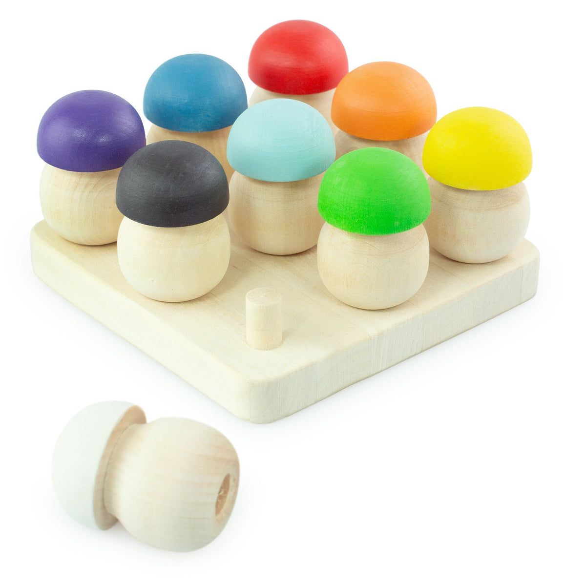 Ulanik Mushroom Glade Toddler Montessori Toys for 3 Year Old + Kids Wooden Mushrooms Game for Learning Color Sorting and Counting