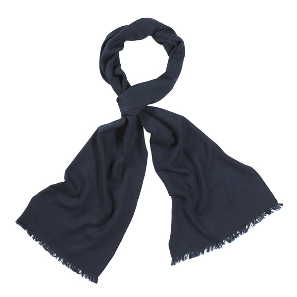 Navy Blue Handloomed 100% Fine Wool Scarf – So Just Shop