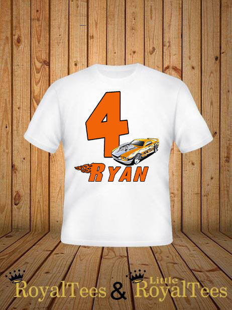 Customized Hot Wheels Birthday Shirt Custom Royaltees Little Royaltees