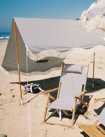 navy striped deck chair