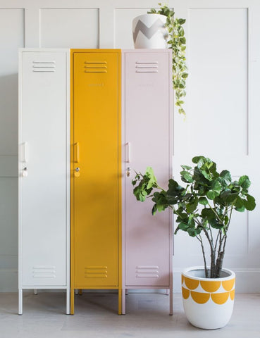 Colourful lockers at Rose & Grey