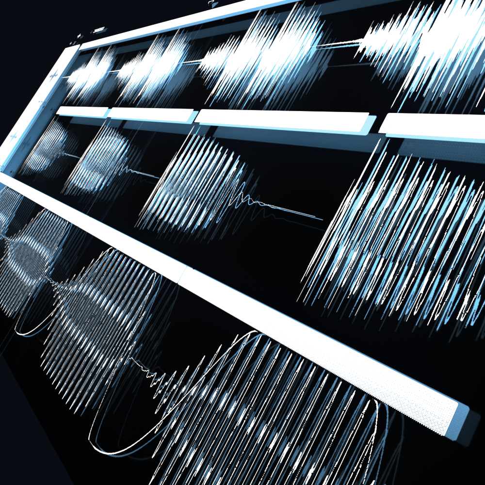 Uniquely edited screenshot of an FL Studio Playlist, featuring a number of Waveforms of Bass Samples included in the Hypertrance Sample Pack.