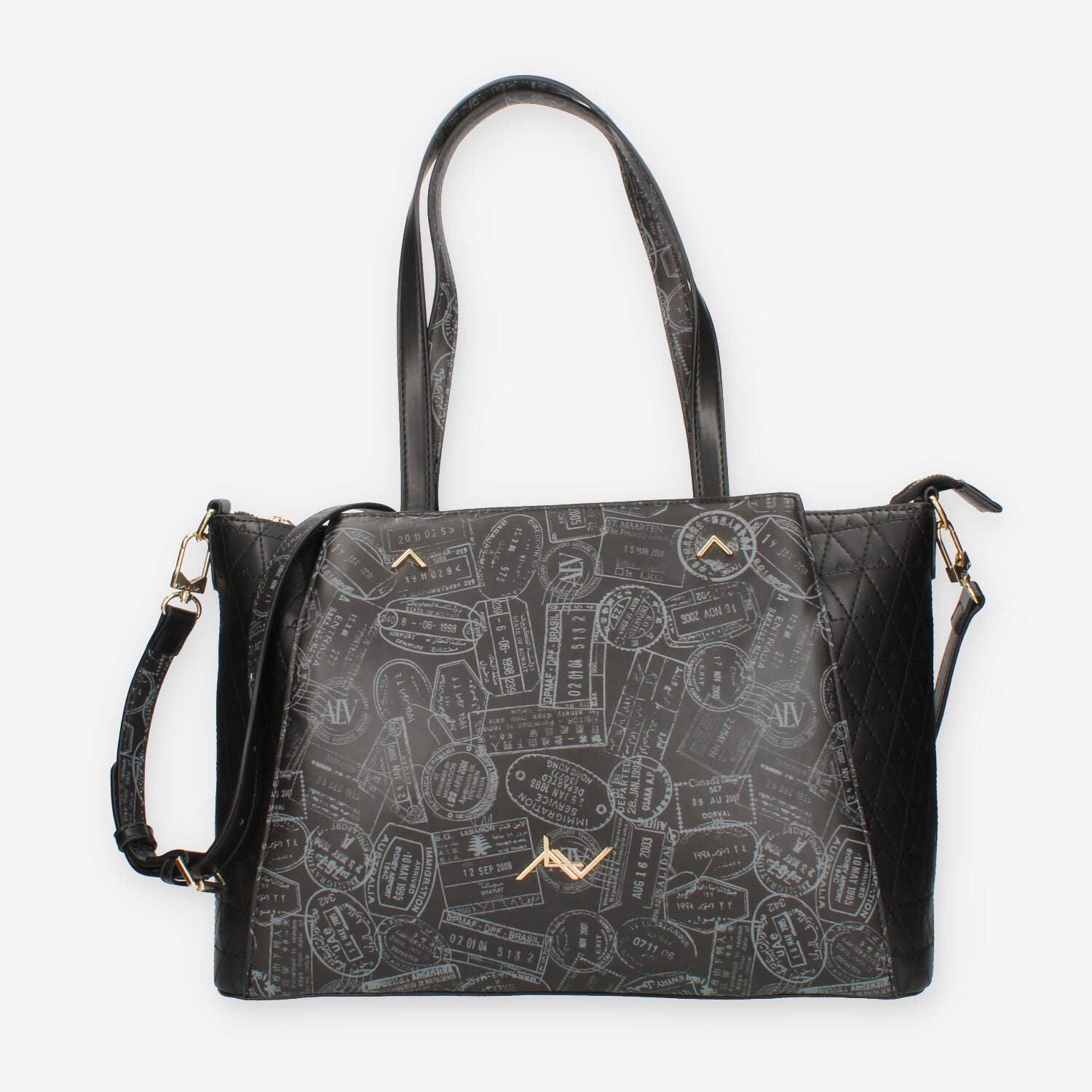 alv by alviero martini alv by alviero martini borsa nera modello shopping da donna, nero, donna