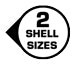 2 shell sizes for optimal morphological adjustment