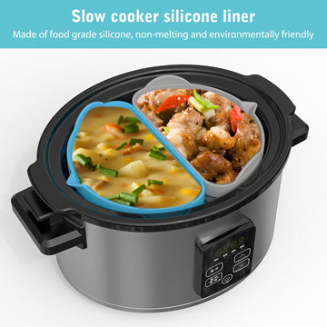 RONCRONC Reusable Eco-Friendly Multi-Use Silicone Divers and Liner Set for  Slow Cookers