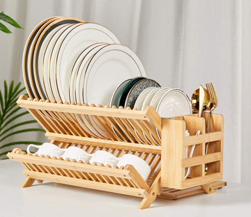 Foldable Bamboo Dish Drying Rack – Kozy Sweet Home