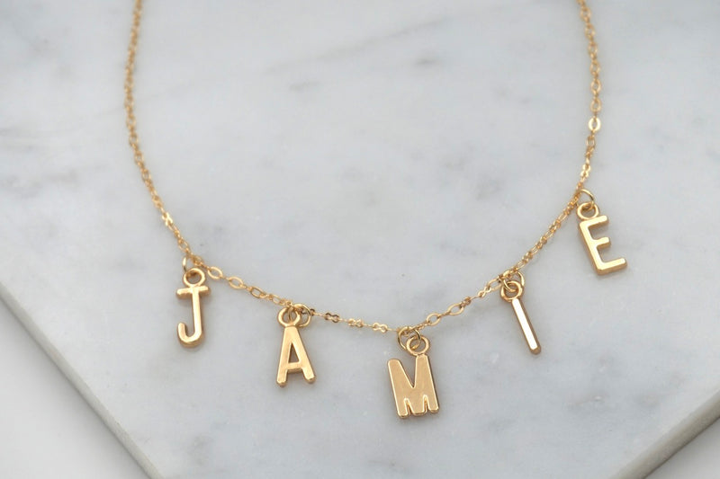 Name or Initial Necklace, Custom, Gold – Shop Au Courant