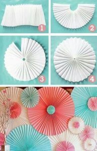 Pleated paper used for crafting and making into circles to look like flowers.