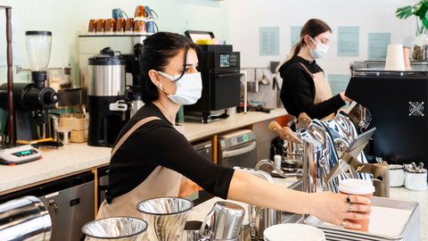 Baristas in cafe