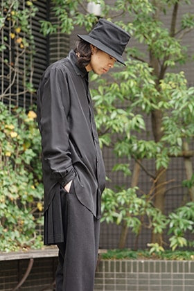 Yohji Yamamoto ヨウジヤマモト SS18 All Black Silk Material スタイリング