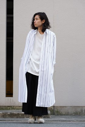 GROUND Y x Stripe Long Shirt Dress Style