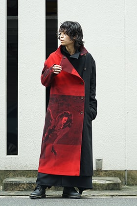 Yohji Yamamoto - ヨウジヤマモト 18AW Red flannel right front ドレス コート スタイリング