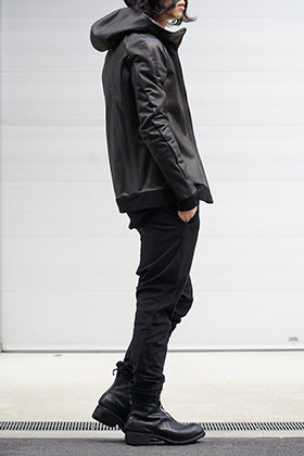 DEVOA Hooded Leather Jacket Style