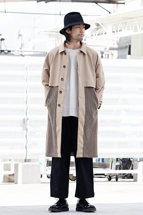 19AW KAZUYUKI KUMAGAI "Gun club tweed-C/Pe burberry soutien collar coat" Styling!!