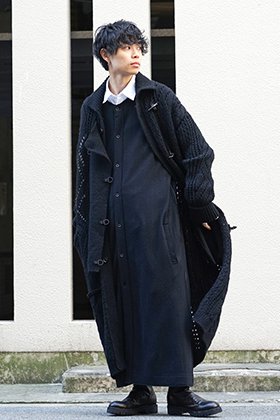 Yohji Yamamoto 19-20AW No Collar Long Cardigan Layered Style