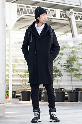 19AW ATTACHMENT "Cashmere mixed double face beaver hooded coat" Urban Life Styling!!