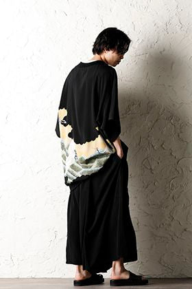 Rondo.ym -ロンド Yohji Yamamoto - ヨウジヤマモトMix Silk Georgette Over Sized T-Shirts Style