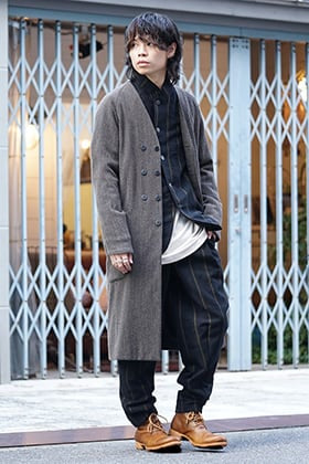 DEVOA 18-19AW Coat & Wool Stripe Set Up Style