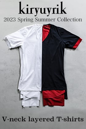 kiryuyrik 2023SS V-neck Layered T-shirt Two Color Styling