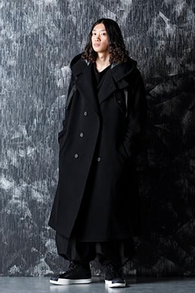 Yohji Yamamoto 20-21AW フーデッド コートを使用した実用的なスタイル