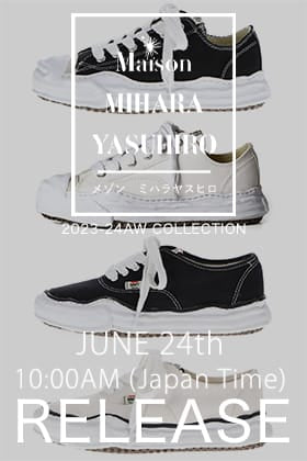 The restocking of HANK and BAKER (MMY OG sole sneakers) will be available from June 24, 10 AM Japan time!