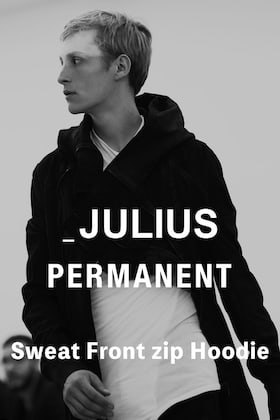 Introducing the 21-22 AW front zip sweat parka with JULIUS permanent line.