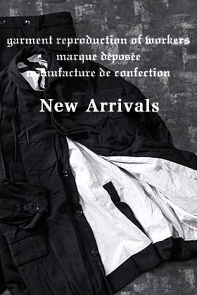 The new 22SS collection from GARMENT REPRODUCTION OF WORKERS is now in stock.