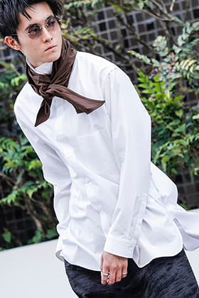 Yohji Yamamoto 22-23AW スカーフネックシャツスタイル