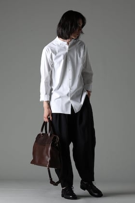 DEVOA 23-24AW collarless shirt white classic styling