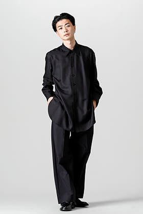IRENISA ミドルレングスシャツ ALL BLACKスタイル！
