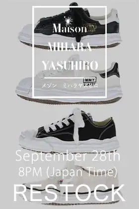 [销售预告] 9月28日 (星期四) 晚上8点日本時間Maison MIHARAYASUHIRO的原创鞋底运动鞋“BLAKEY”，“HANK”和“BAKER” 即將开始发售!