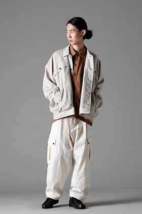 O PROJECT 23SS：リネン ヘリンボーン デニム ジャケット スタイル
