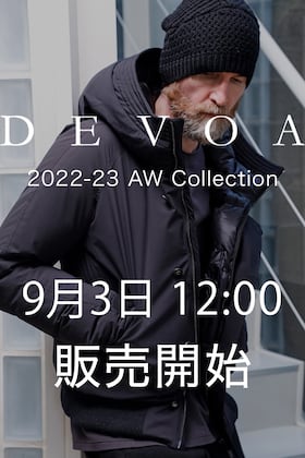 [販売予告] DEVOA 22-23AW コレクション9月入荷分を9/3(土) 正午12時から販売開始します。