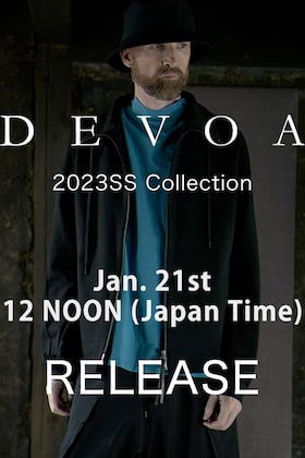 [Release Notice] DEVOA 23SS collection will be available from 12noon Japan time, on january 21st.