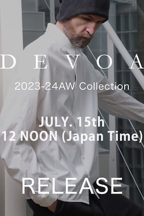 [Release Notice] DEVOA 23-24AW collection new items will be available at 12:00 noon on July 15th (Sat) Japan time.