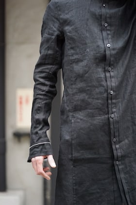 Fagassent [ Soiled Black Linen Shirt ]