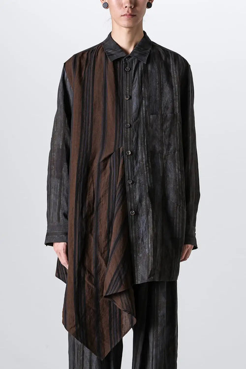 Asymmetic Paneled Shirt - ZIGGY CHEN