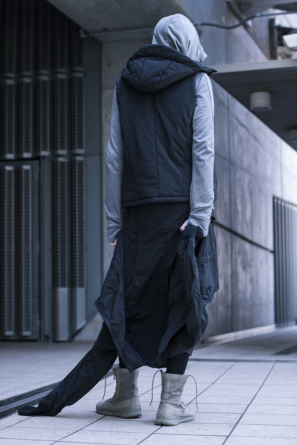 CM-1902-T-Gray | ZIP UP VACUUM NECK PARKA T.GRAY | CIVILIZED