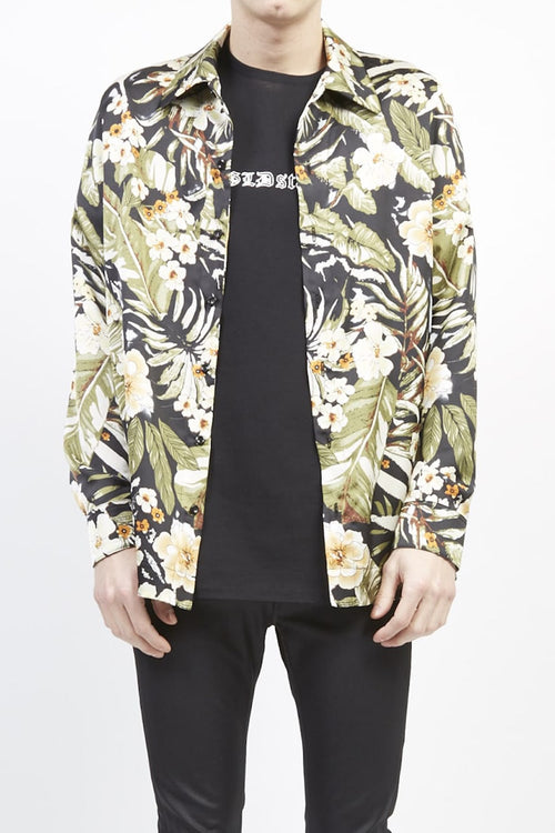 PE Dessin tropical print shirt Black - GalaabenD - ガラアーベント