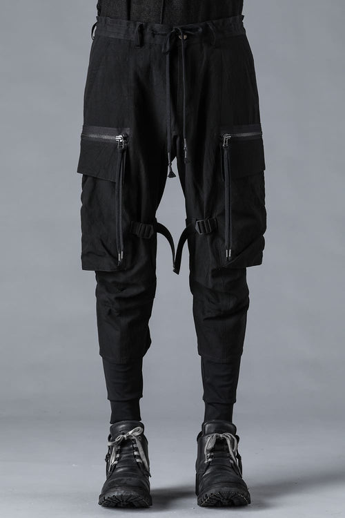 Salt Shrink Washed Dobby Border Layered Cargo Pants - D.HYGEN