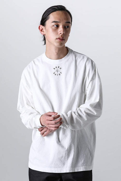 BORN X RAISED × SAINT Mxxxxxx BORN SAINT Long sleeve T-shirt White - SAINT M××××××