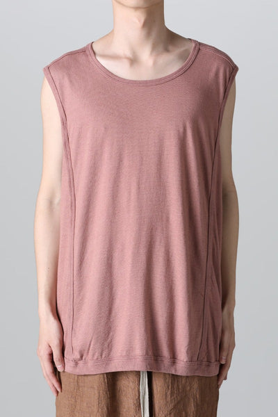 SLEEVELESS TEE Cotton Hemp Jersey OLD PINK - O PROJECT