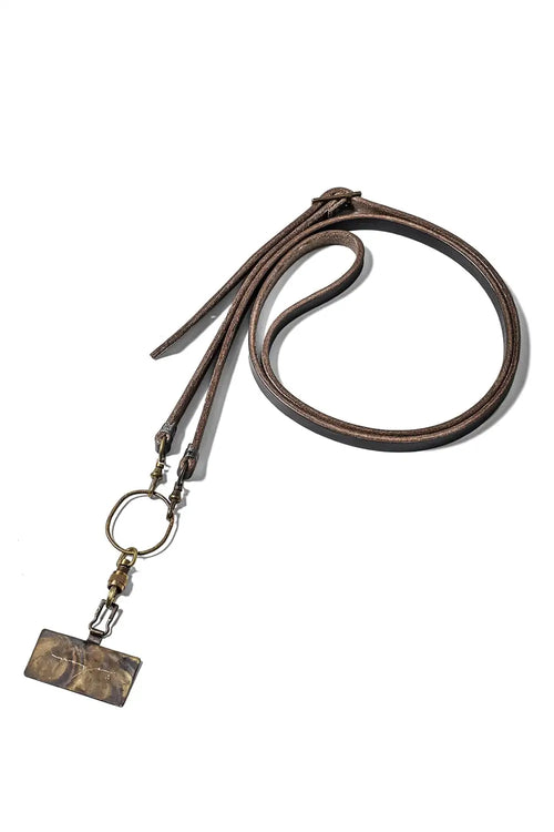 Phone Strap Conceria 800 oil bread Charcoal Gray - iolom