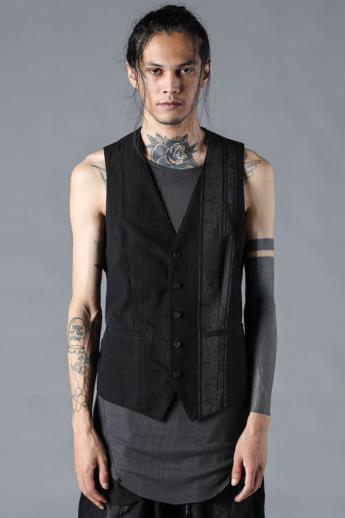 Crack Random Stripe Jacquard Vest - D.HYGEN