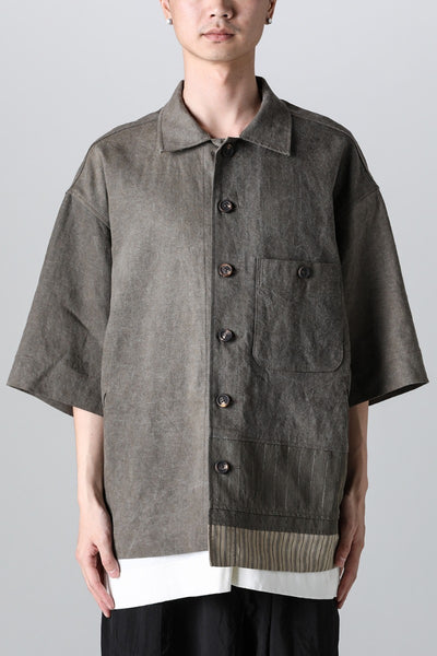 Oversized Short Sleeve Worker Jacket - ZIGGY CHEN